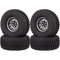 4Pcs 2.2 인치 금속 비드 록 휠 림 120MM 125mm 고무 RC 1/10 크롤러 자동차 YETI Traxxas Wraith Axial을, 03 Gray-130mm 4Pcs