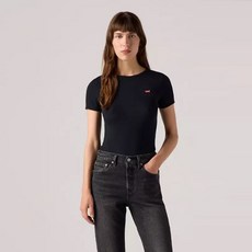 [백화점 정품] 리바이스 여성 헤이스 스몰로고 반팔 블랙 티셔츠 001J3-0007