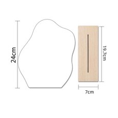 木質底座不規則雲朵化妝鏡，木質桌面鏡，桌上鏡，化妝鏡造型鏡子，飾品展示鏡，奶油風家居, 雲朵+底座