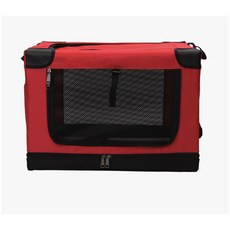 애완동물 차량용 이동 캐리지 투명 강아지 카시트 가방 메쉬 창문형 켄넬 용품, red