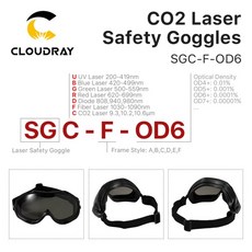 190-2000nm OD6 레이저 보호 안경 CO2 고글, 1