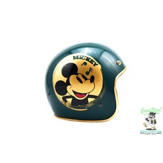 【吉兒基地 Gear Base】 EVO 米奇 安全帽 復古帽 米老鼠 Mickey 迪士尼 正版授權 黑 白 復古金, 黑,(M)