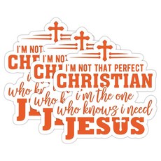 세트 3피스 I'm Not That Perfect 기독교 스티커 5.1cm2인치 예수 연인 신 십자가 종교 성경 구절 스티커 책 방수 다이컷 비닐 데칼 물병 노트북 휴대폰 엄마, 세트 3피스 I'm Not That Perfect 기독