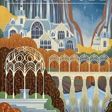 페인팅 링 아트 레트로 풀 드릴 키트 빈티지 필름 모르도르 성 마법의 침실 장식, 4. HKQTA113-6, C. Round 40X50CM