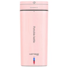 HATTIECS 電熱水杯 500ml 旅行燒水壺 100-240V全球電壓, 櫻花粉
