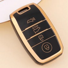 TPU 기아 스마트 호환용 키케이스 K3 K5 카렌스 쏘렌토 스포티지 쏘울 올뉴카니발 스토닉 니로 키커버 4버튼 키케이스, 블랙