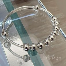 儒家寶寶 純銀 足銀 S999 寶寶手鐲 福氣圓珠 滿月禮 彌月禮 親子飾品 周歲 抓周 禮盒 送拭銀布