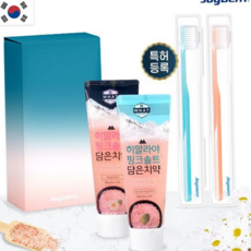 핑크솔트 치약 개운한 여행용 상쾌 2종 치약 휴대용 케이스 미세모 선물용 엠보싱 관리 욕실 치아 특허, 1