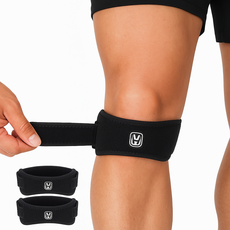 볼딘 무릎보호대 고탄력 슬개골 아대, 블랙, 2개