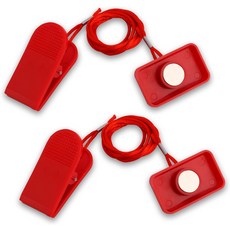 2pcs 직사각형 러닝머신 자석 안전 키 범용 교체 빨간색 비상 정지 스위치