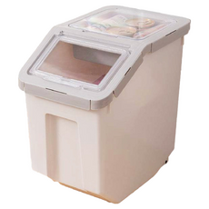 第四代寵物飼料密封桶 (送量杯 儲物/貓砂桶), 灰色, 1個, 10L