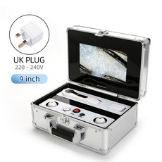 휴대용 헤어 두피 피부 스캐너 9 인치 HD 디스플레이 50X 200X 헤어 돋보기 전문 헤어 및 피부 분석기, 9 inch-EU PLUG