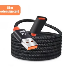 USB 3.0 연장 케이블 암-수 코드 6A 컴퓨터 TV 카메라 노트북용 고속 전송 데이터, 02 1.5m black