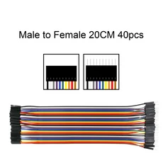 뒤퐁 라인 점퍼 와이어 10CM/20CM/30CM 수-수/수-암/수-수 Arduino DIY 키트용 뒤퐁 케이블 40 개, 03 M-F 20CM