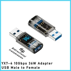 디지털 LED 디스플레이 USB 3.2 어댑터 36-60W 10Gbps 노트북 Type-C 변환기 데이터 전송 스마트 칩 전력계, 01 style 4