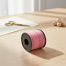 한이용품2 공예용 끈 끈롤 가죽공예끈 가죽줄, 핑크, 1개