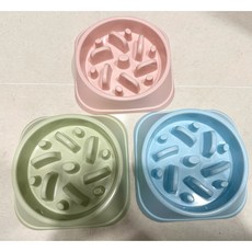 반려동물 급체방지 슬로우 식기, 1개, 핑크
