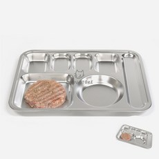 [투마누] 구내식판 식당식판 식판접시 스텐 수저 사각 4찬 식판