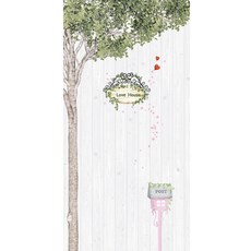 데코미 실사출력 현관문시트지 시트지, HWS-28058(러브하우스-패널)