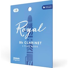 다다시오 우드윈즈 - 로열 비비 클라리넷 리드 B 플랫 강한 척추 필드 컷 강도 1.5 3팩, 25-Pack, Strength 2.5