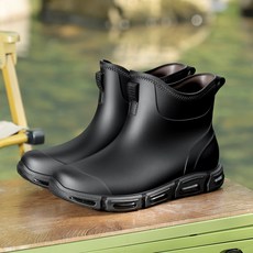 남자 레인부츠 미끄럼 방지 경량 쿠셔닝 슈즈 작업용장화 주방 작업화 내마모성 방수 패션 논슬립 가벼운 낚시장화