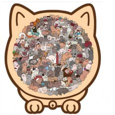 해피유통 카툰 고양이 퍼즐 나무 블록 어린이 및 성인 취미 완구 독특한 디자인, 그레이, 모든 야드