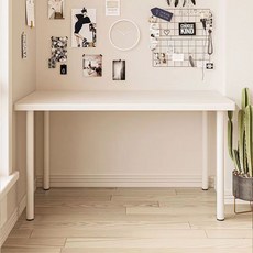 【椿嶼】ins風寫字臺長方桌學習電腦簡約書桌家用電腦桌出租屋學習小白桌, 加粗桌腿 80x40 大白桌