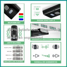 무선 1D 바코드 스캐너 블루투스 지원 안드로이드 POS-TCES, 01 NONE, 01 검정색