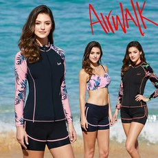 AIRWALK 女款長袖T恤短褲泳裝 YAWe0260 2件組