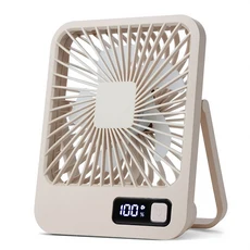책상 선풍기 휴대용 USB 충전식 180 ° 전원 디스플레이가 틸트 접이식 개인용 팬 5개 속도 초저소음 테이, 05 다크 카키