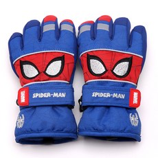 Marvel 漫威 蜘蛛俠眼睛滑雪手指手套帶襯墊保暖冬季防塵手套