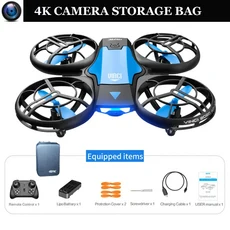 RC헬기 비행기 전투기 드론 무선 조정 카 자동차 오프로드 드리프트 포크레인 4K HD 카메라가 장착된 미니, 03 Blue camera