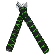 핫템온 멋진 화려한 쌍절곤, 그린, 1개