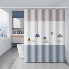 DFMEI 新款浴簾門簾免打孔浴室隔斷簾防水防黴滌綸淋浴簾小清新現代簡約, 新款吊燈