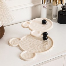 米奇進門玄關鑰匙收納擺件，桌面雜物置物架收納盒, 1個, 白色,可愛米奇多功能置物架