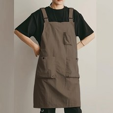 초경량 오버핏 방수 앞치마 길이조절 빅사이즈, 1개, 브라운