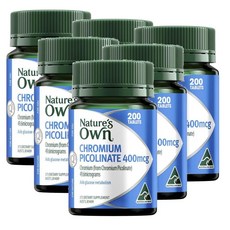 네이쳐스오운 크롬 피콜리네이트 400mcg Natures Own Chromium Picolinate, 6개, 200정