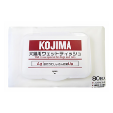 日本 kojima 寵物去淚痕/抗菌擦澡/除蟎護膚濕紙巾/牙膏/牙刷, 1包, 80枚入