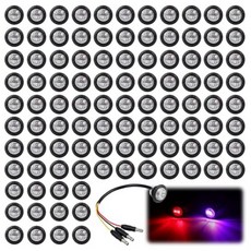 TMH 100 Pcs Dual Color Marker Light of Amber to Purple with Connector Plug - Turn Stop Signal Auxi