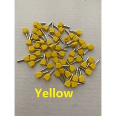 100PCS 이중 전선 16MM 시리즈 코드 페룰 TE 압착 러그 구리 절연 케이블 터미널 2X0 5MM 전기 커넥터 블록 엔드, TE7508 100pcs, TE Dual Wires Yellow