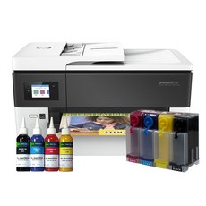 HP 오피스젯 프로 7720 A3팩스복합기 / 1400ml 무한잉크공급기 / A3인쇄 / A4양면인쇄 / A4복사 / A4스캔 / 유무선 네트워크, 리필잉크 4색 100ml (BK+Y+C+M) 400ml