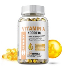비타민 A 캡슐 10 000IU는 건강한 시력 면역 체계 건강한 성장 및 생식을 지원합니다. 120캡슐, 1개, 60정