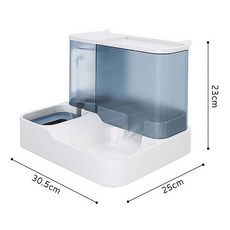 寵物自動飲水餵食兩用碗 貓狗適用 乾濕分離 大容量2.8L水1L糧 防濕嘴設計 天空藍, 1個, 2.8L
