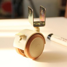 이동식 캐스터 조립식 드레스룸용 바퀴 무볼트 선반용, 클램프 22mm 폭 1개, 1개
