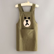【限時下殺】親子棉麻圍裙廚房家用防汙透氣做飯工作服兒童可愛畵畵圍腰定製女 QWDT