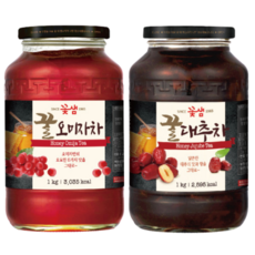꽃샘 꿀차병 꿀대추차 1kg+꿀오미자차 1kg