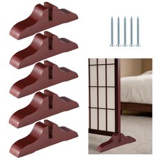 접이식 방 칸막이 스탠드 5개 목재 프라이버시 스크린 홀더 슬롯이 있는 사무실 파티션 지지 베이스 쉬운 조립을 위한 못 포함 가정 사무실에 이상적 (다크 레드)