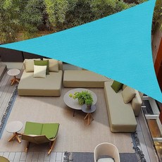 쿨보이 12피트 12인치 x 17인치 선쉐이드 다크 그레이 직사각형 UV 블록 야외 그늘 캐노피 파티오 잔디 정원 카포트 뒷마당 데크 퍼골라, 16'x16'x16', Turquoise Blue