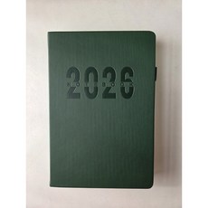 DOA양지 2026년 날짜형 노트 플래너 A5 다이어리 업무용 수첩 일기장 만년다이어리 노트, 짙은 녹색, 1개 짙은 녹색, 1개