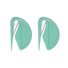 미니 플라스틱 포장지 커터 5 오프너 10 봉투 포장 나이프 로프 레터 76MM 가죽 풀기 색 재봉 라인 안전 절단, Green x 10